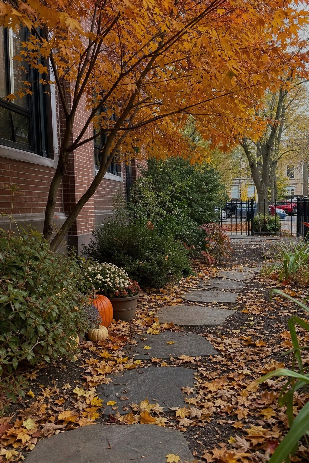 Use Stepping Stones Under Fall Foliage small apartment idea for Top 18 Fall Outdoor Decor Ideas for the Yard, Walkway, and Garden.