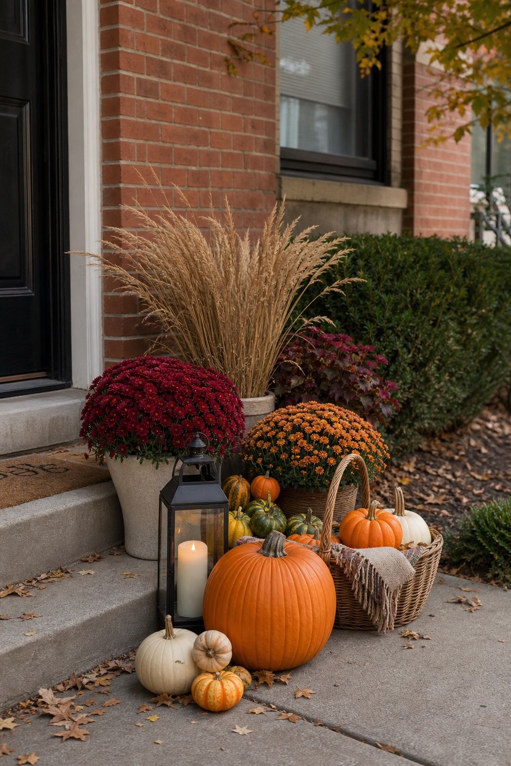 Build Cohesive Vignettes, Not Scattered Decor small apartment idea for Top 18 Fall Outdoor Decor Ideas for the Yard, Walkway, and Garden.