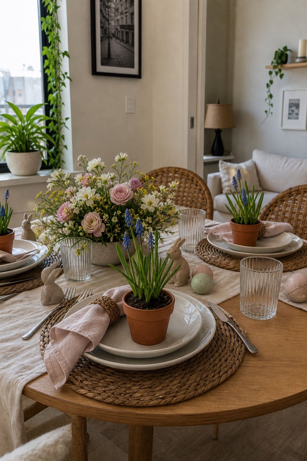 Add a Footed Compote of Pears and Pomegranates small apartment idea for Top 18 Fall Table Decor Ideas for Small Apartments.