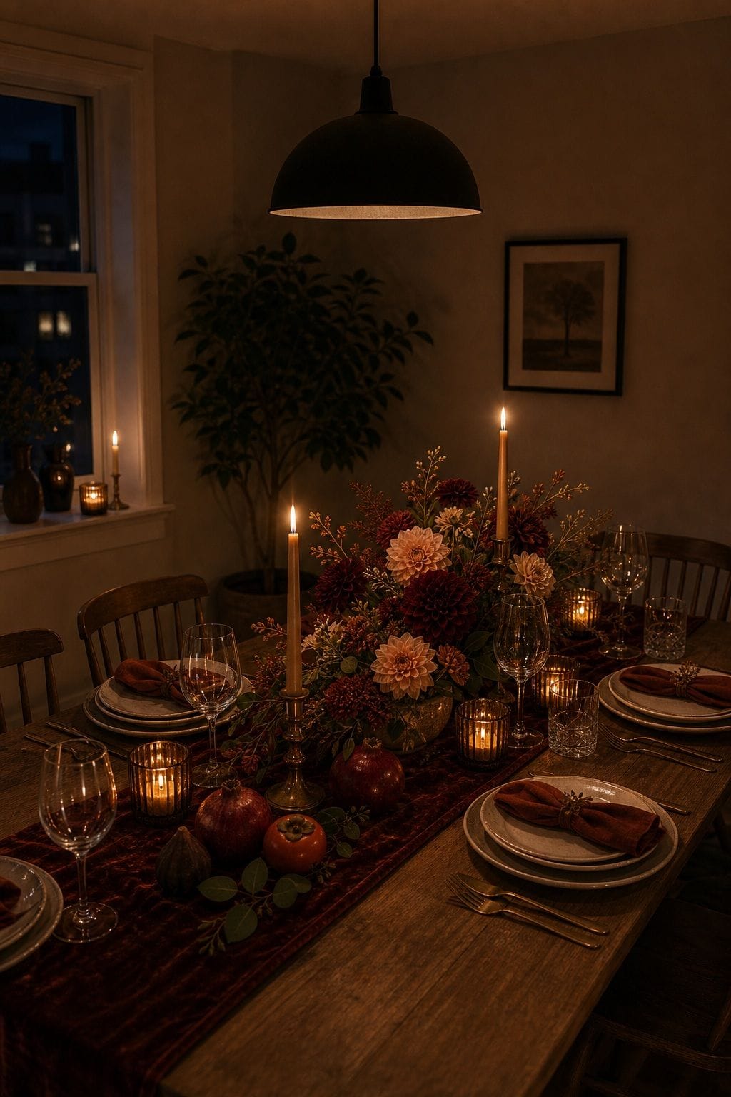 Dim the Overhead Lighting to 30 Percent small apartment idea for Top 17 Fall Wedding Table Decor Ideas for an Autumn Reception.