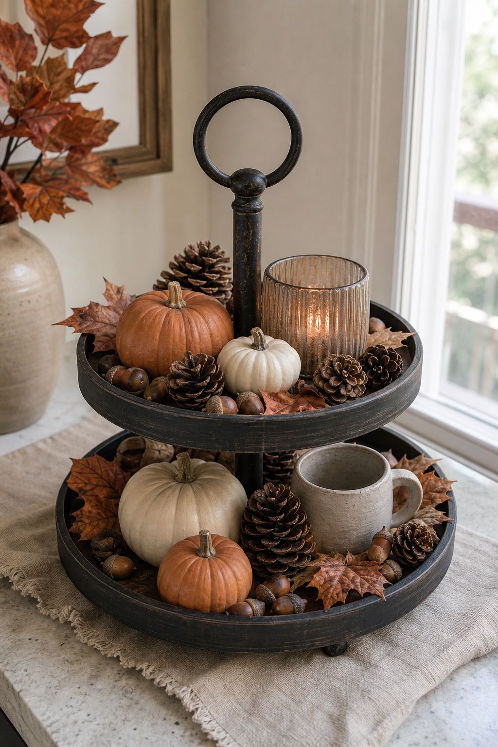 Bring in Candlelight and Warm Lighting small apartment idea for Top 17 Farmhouse Fall Decor Ideas for Small Apartments.