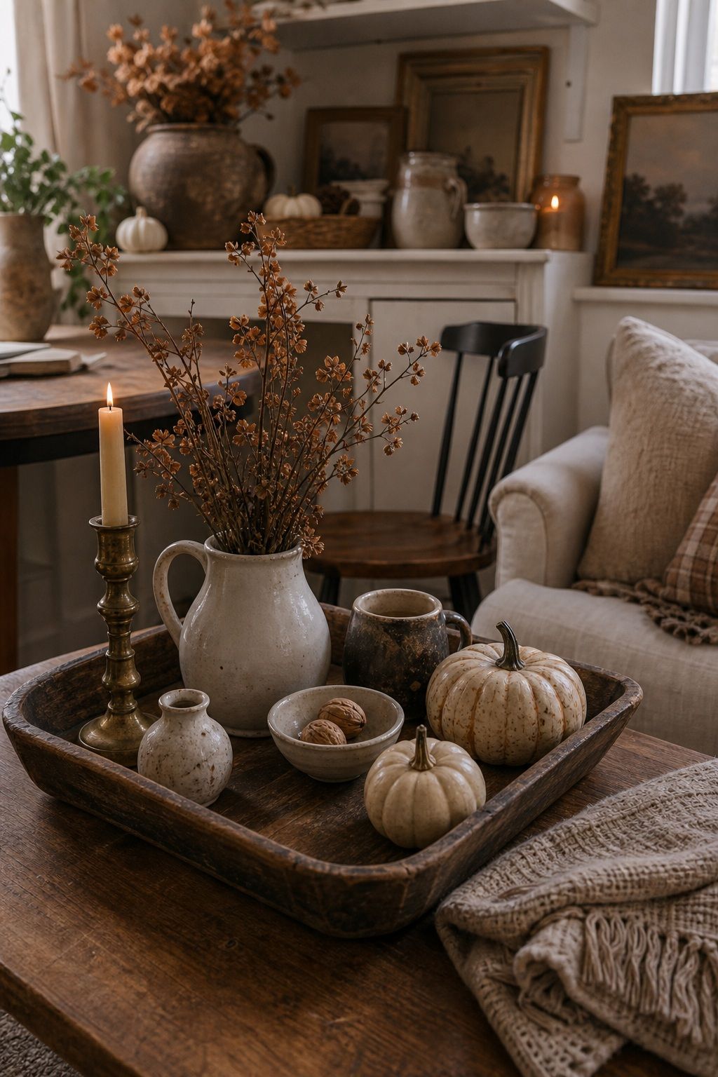 Embrace Imperfection and a Collected Look small apartment idea for Top 17 Farmhouse Fall Decor Ideas for Small Apartments.