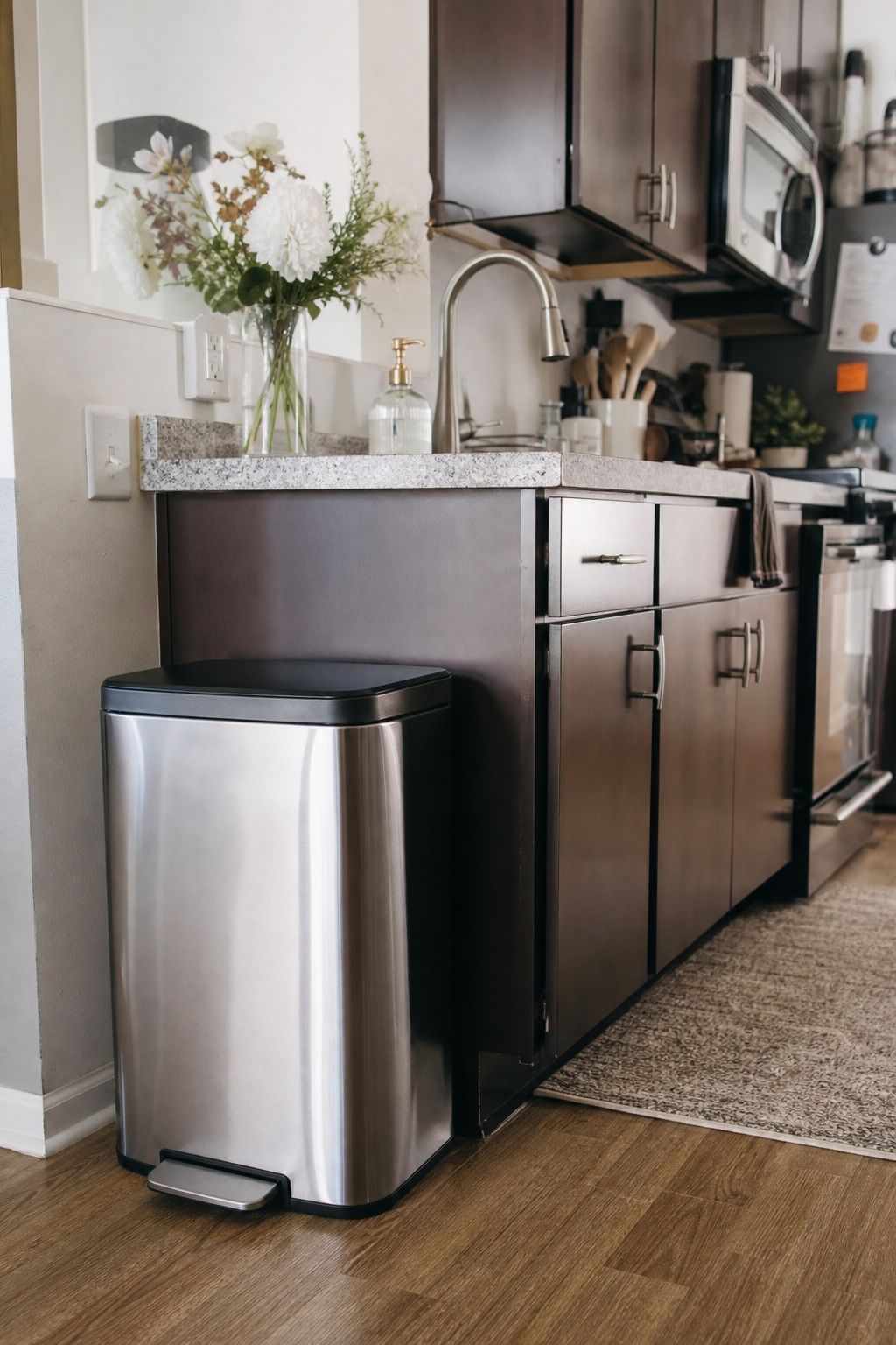 45-Liter Step Trash Can small apartment idea for 20 First Apartment Essentials From Amazon Every New Renter Actually Needs.