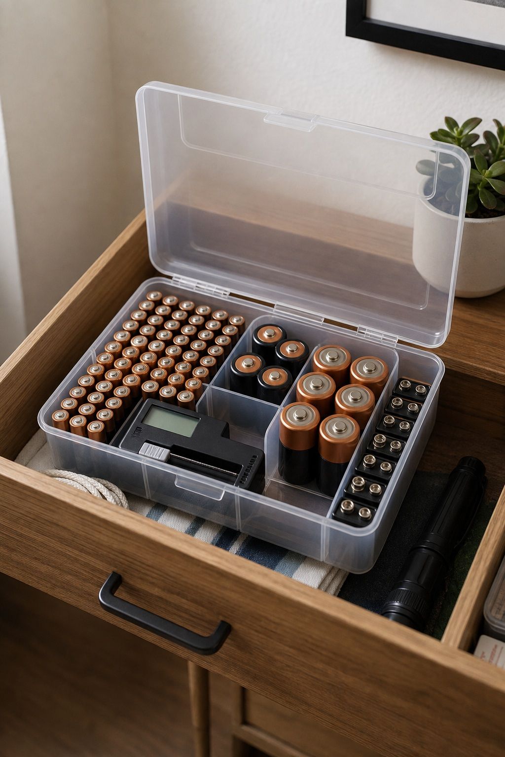 Battery Organizer with Tester small apartment idea for 20 First Apartment Essentials From Amazon Every New Renter Actually Needs.