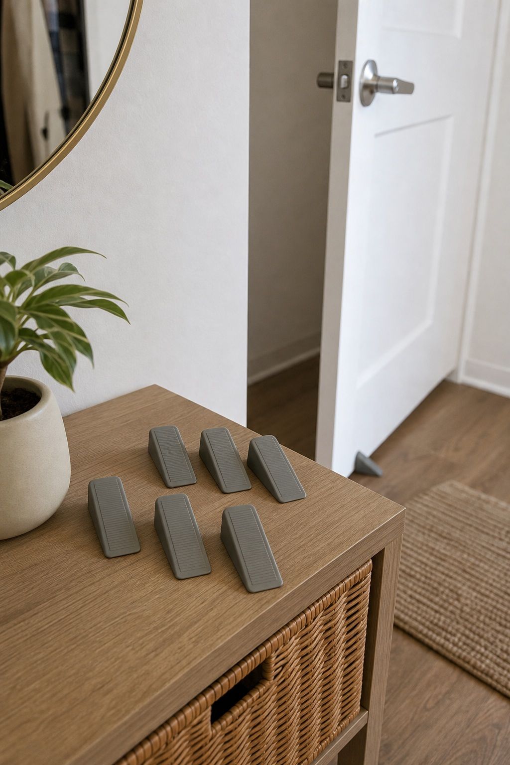 Rubber-Tip Door Stops Set of 6 small apartment idea for 20 First Apartment Essentials From Amazon Every New Renter Actually Needs.