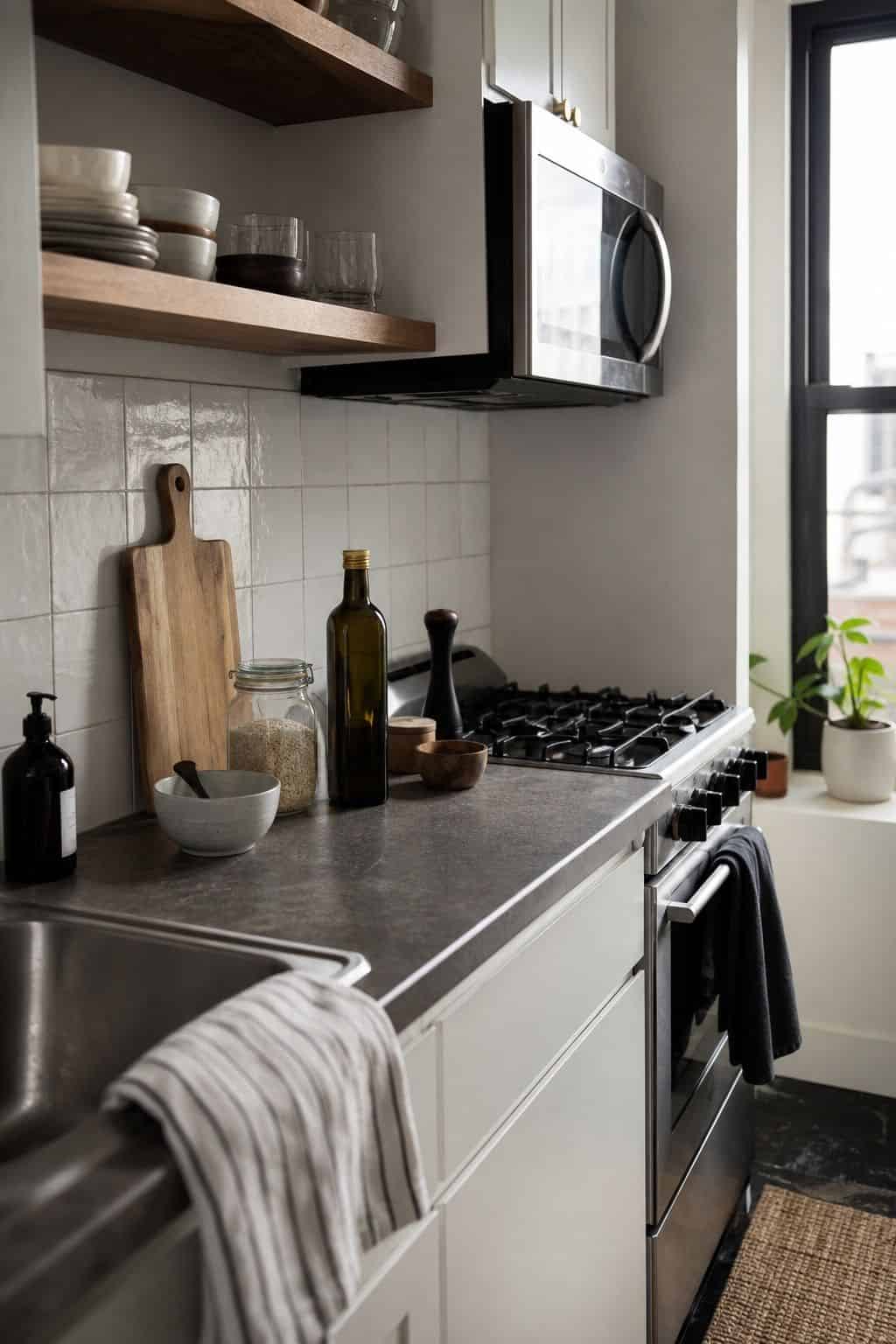 Olive Oil small apartment idea for The Complete First Apartment Grocery List of 18 Pantry Essentials.