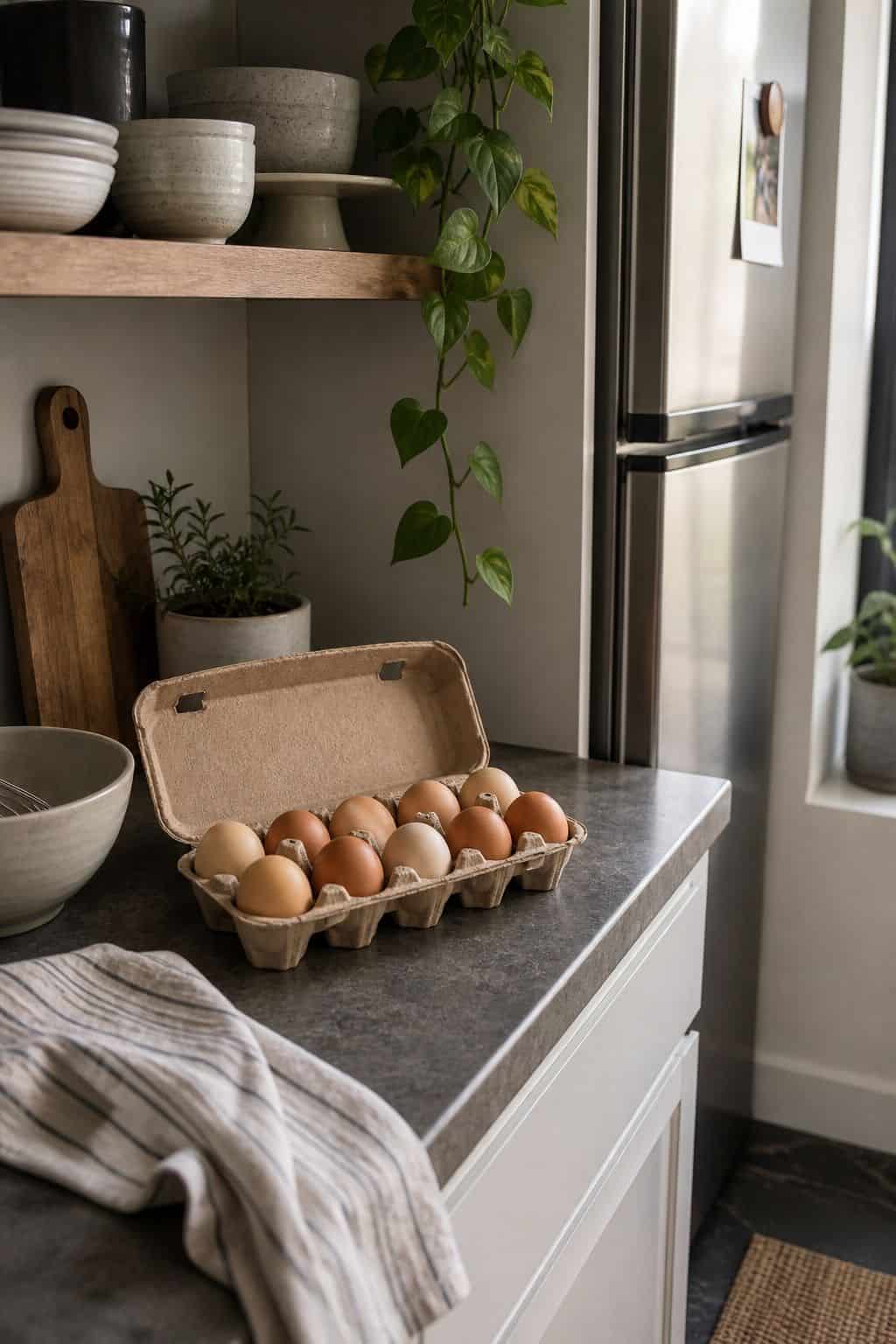 Eggs small apartment idea for The Complete First Apartment Grocery List of 18 Pantry Essentials.