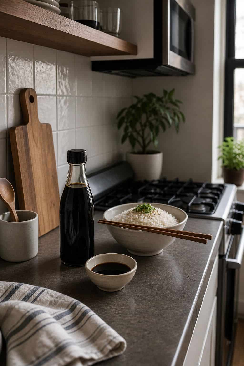Soy Sauce small apartment idea for The Complete First Apartment Grocery List of 18 Pantry Essentials.