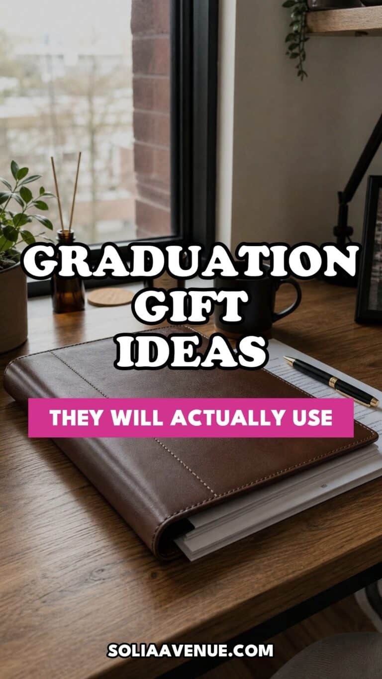 Pinterest pin for Top 19 Graduation Gift Ideas They Will Actually Use from Solia Avenue.