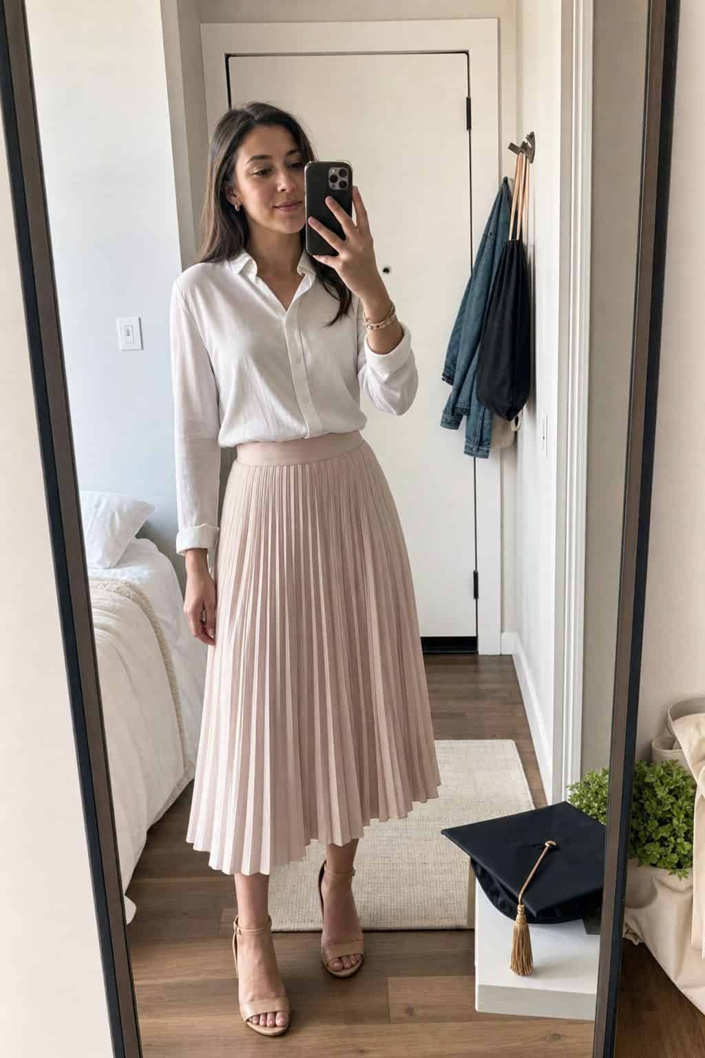 Pleated Skirt With a Blouse small apartment idea for Top 19 Graduation Outfit Ideas That Photograph Beautifully.