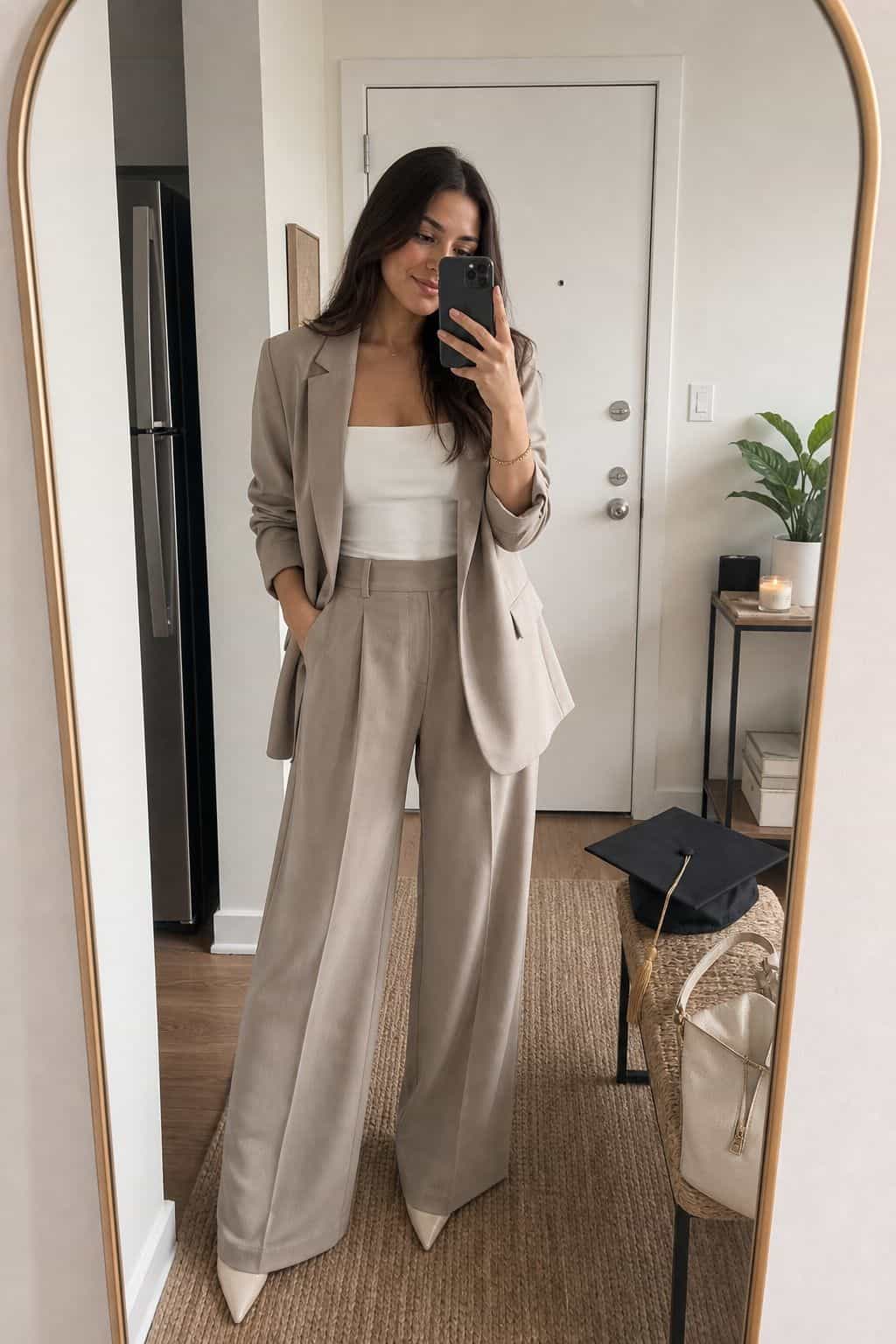 Wide-Leg Trouser and Blazer Set small apartment idea for Top 19 Graduation Outfit Ideas That Photograph Beautifully.