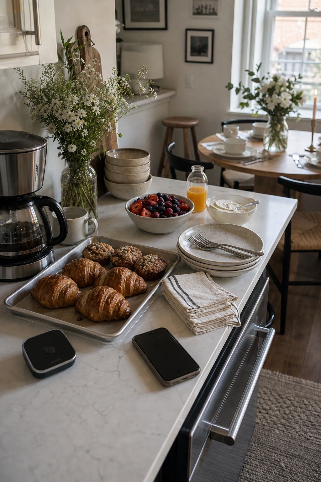 Phase 4: Brunch Morning (the 2-Hour Timeline) small apartment brunch hosting idea for Your Complete Guide to Hosting Brunch at Home Without Stress.