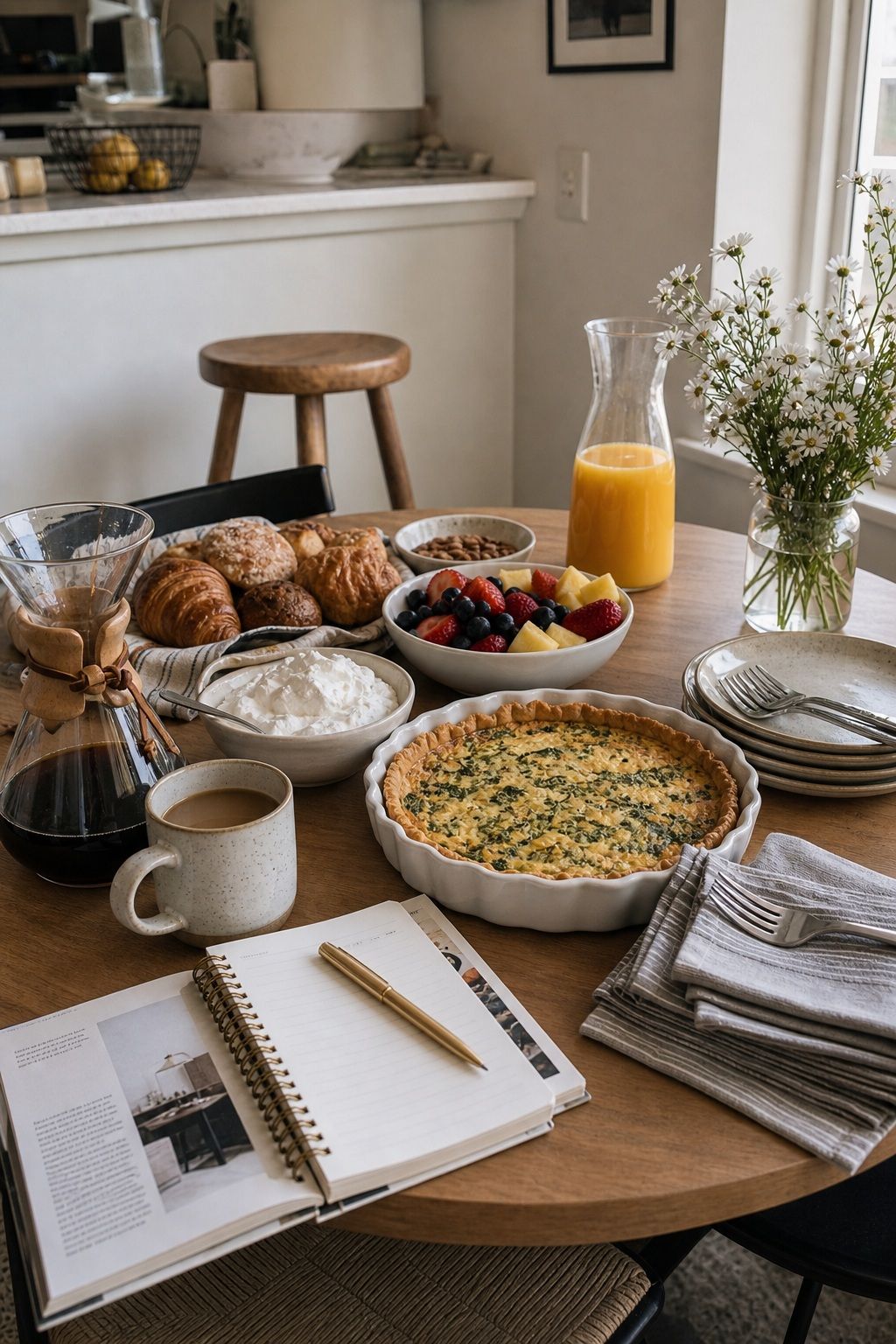 The Brunch Menu Skeleton small apartment brunch hosting idea for Your Complete Guide to Hosting Brunch at Home Without Stress.