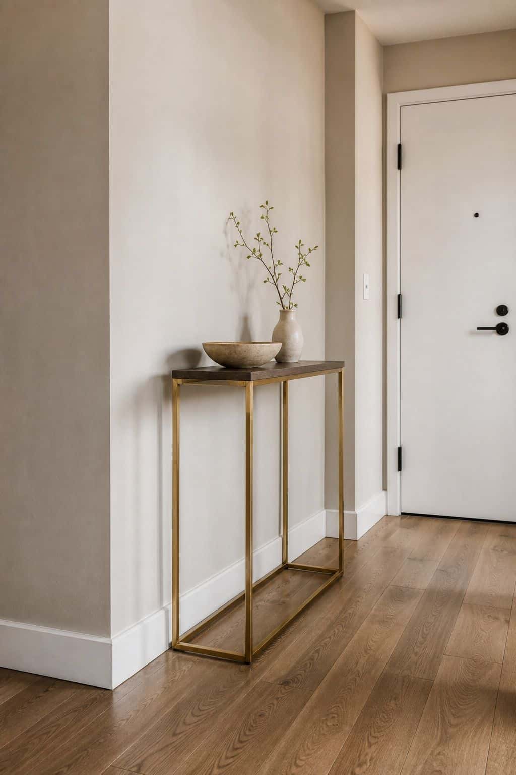 Brass Legs small apartment idea for Top 16 Hall Corner Decor Ideas for Small Apartments.