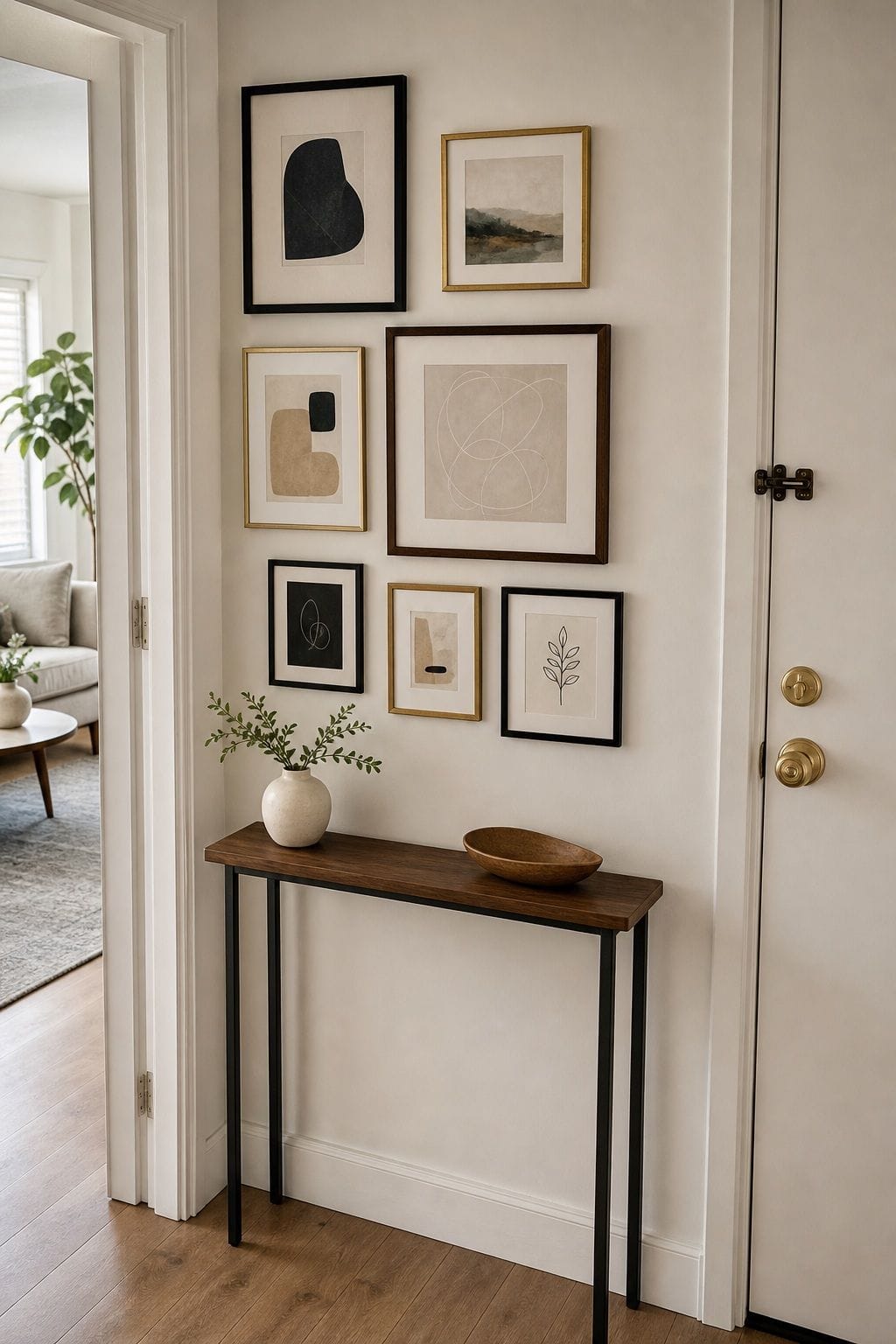 Gallery Wall small apartment idea for Top 16 Hall Corner Decor Ideas for Small Apartments.