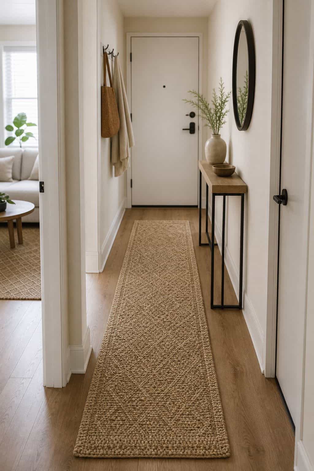 Hall Runner Rug small apartment idea for Top 16 Hall Corner Decor Ideas for Small Apartments.