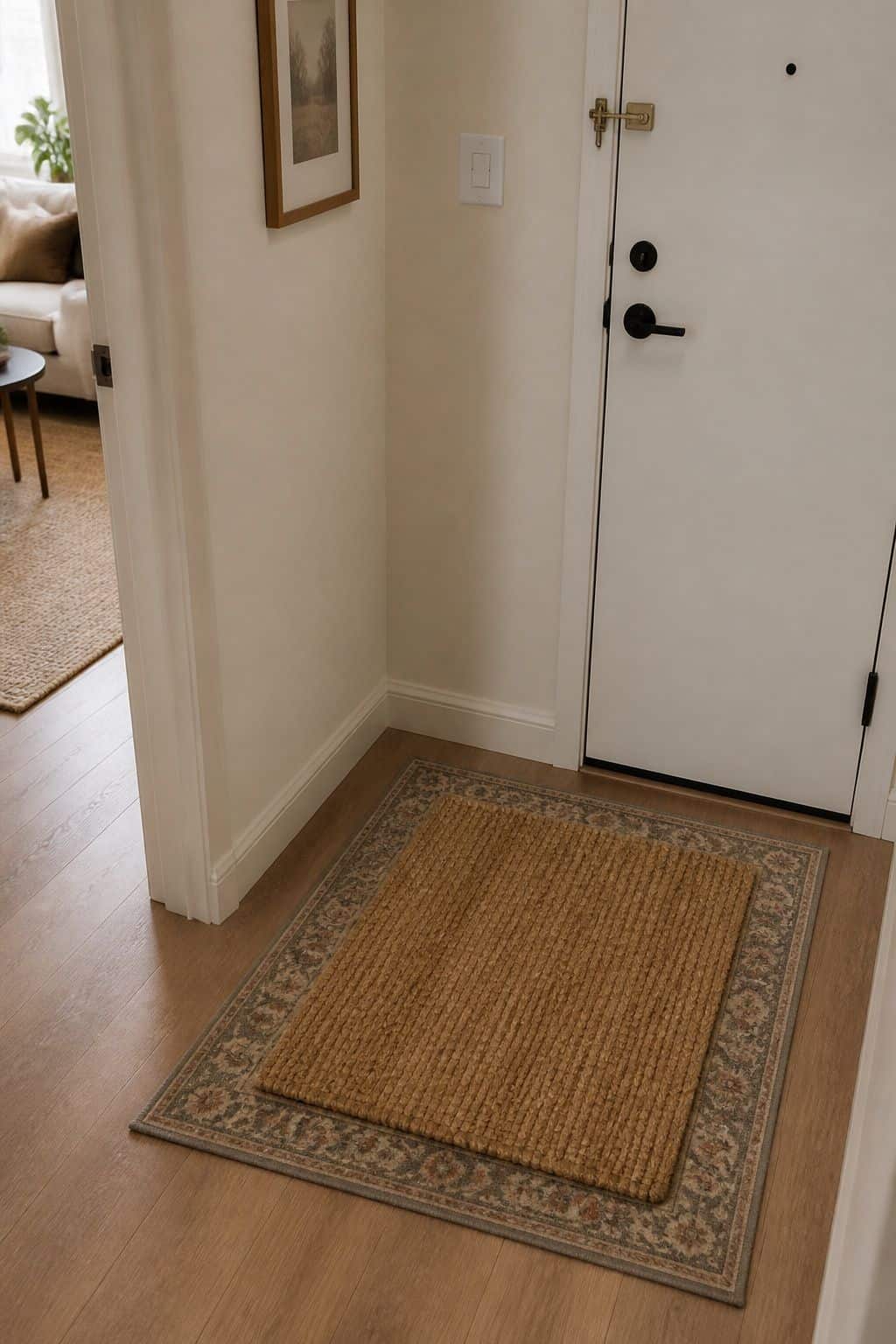 Layered Doormat small apartment idea for Top 16 Hall Corner Decor Ideas for Small Apartments.