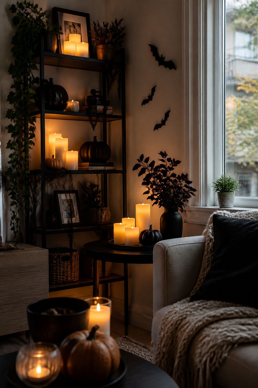 Light Every Room With Flameless Candles and Warm Glow small apartment idea for Top 20 Halloween Decor Ideas for Small Apartments.