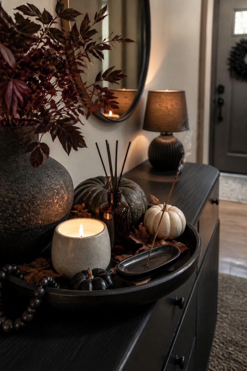 Add Warmth With Seasonal Scent small apartment idea for Top 17 Halloween Entryway Decor Ideas for Apartments.