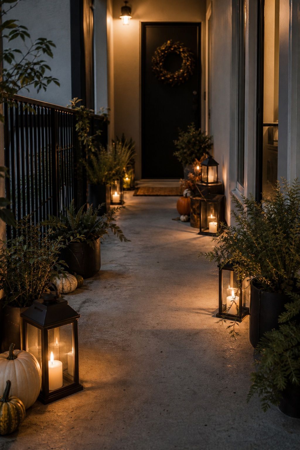 Light the Path to the Door for an Outdoor Welcome small apartment idea for Top 17 Halloween Entryway Decor Ideas for Apartments.