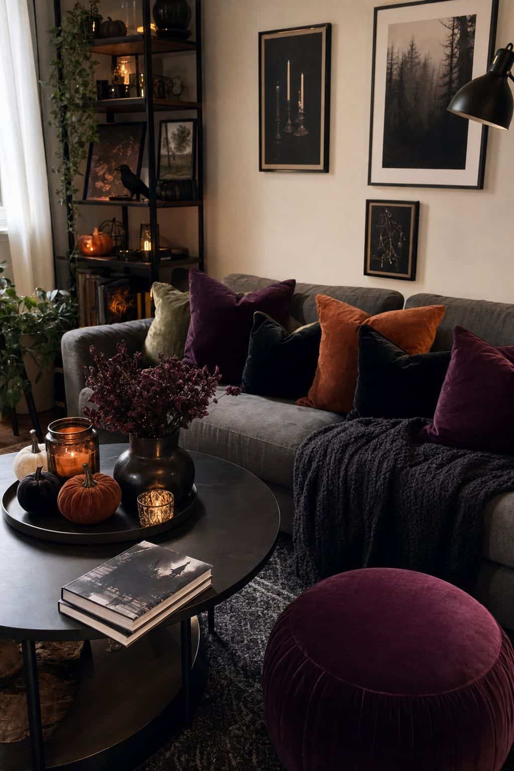 Layer Velvet for Cozy Luxury small apartment idea for Top 20 Halloween Living Room Decor Ideas for Small Apartments.