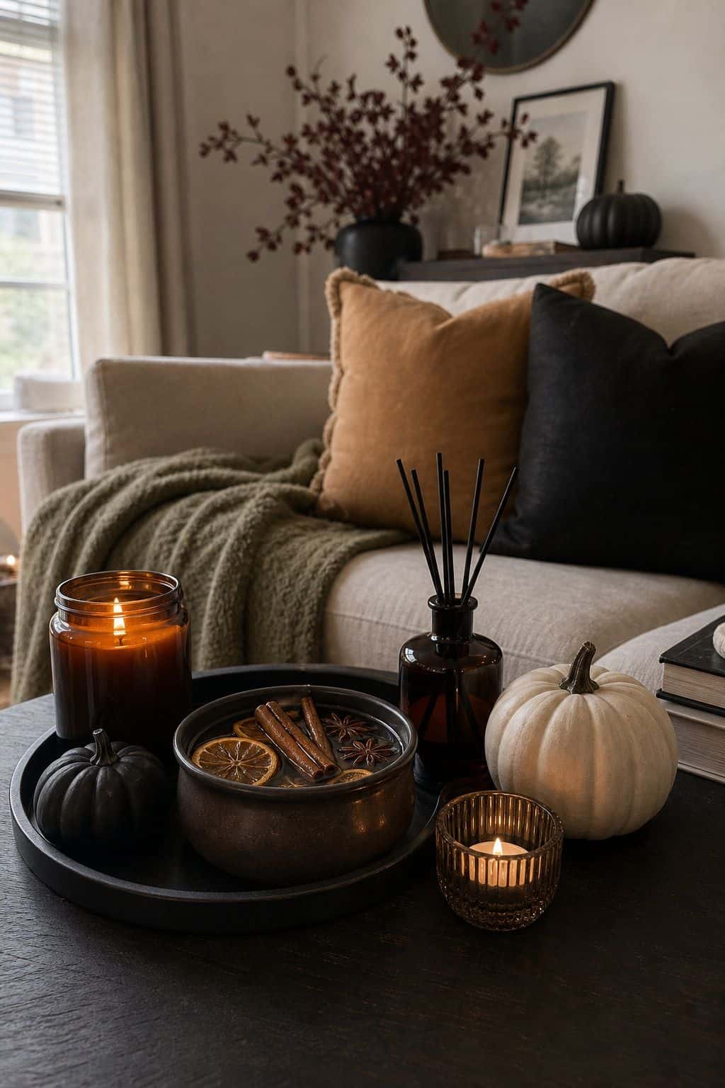 Add Seasonal Scent to the Room small apartment idea for Top 20 Halloween Living Room Decor Ideas for Small Apartments.