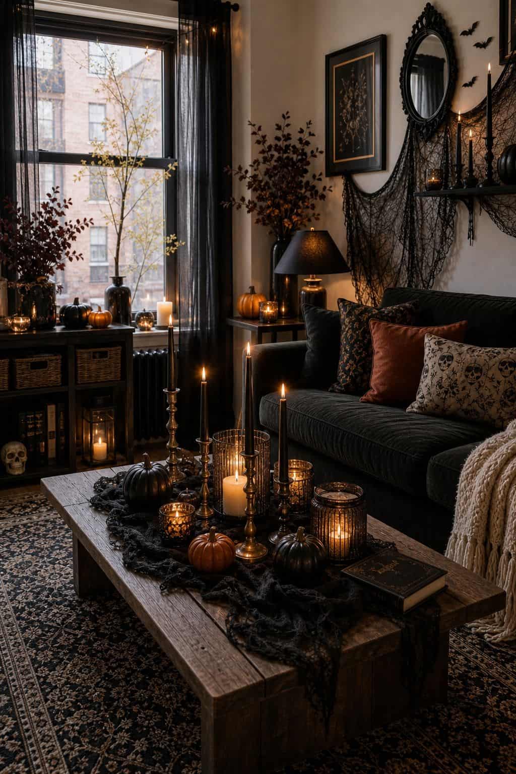Light the Party With Layered Candlelight small apartment idea for Top 21 Halloween Party Decor Ideas for Small Apartments.