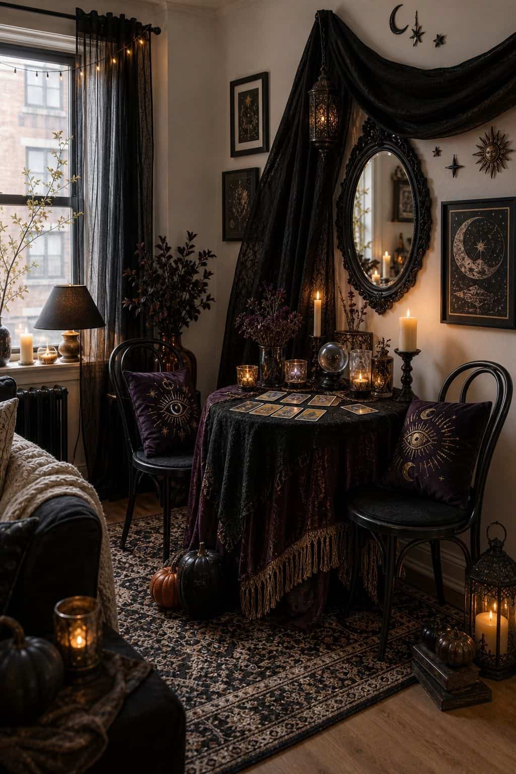 Build a Themed Zone or Scene small apartment idea for Top 21 Halloween Party Decor Ideas for Small Apartments.