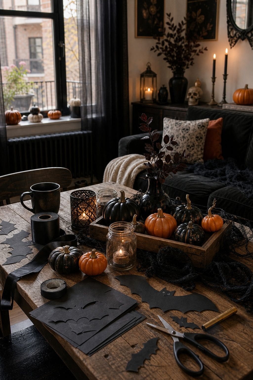 Add DIY and Budget-Friendly Touches small apartment idea for Top 21 Halloween Party Decor Ideas for Small Apartments.