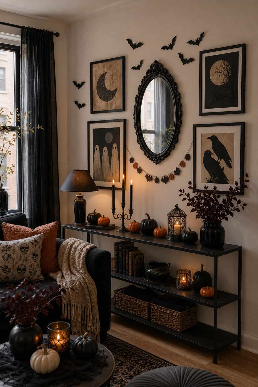 Decorate the Walls With Themed Art small apartment idea for Top 21 Halloween Party Decor Ideas for Small Apartments.