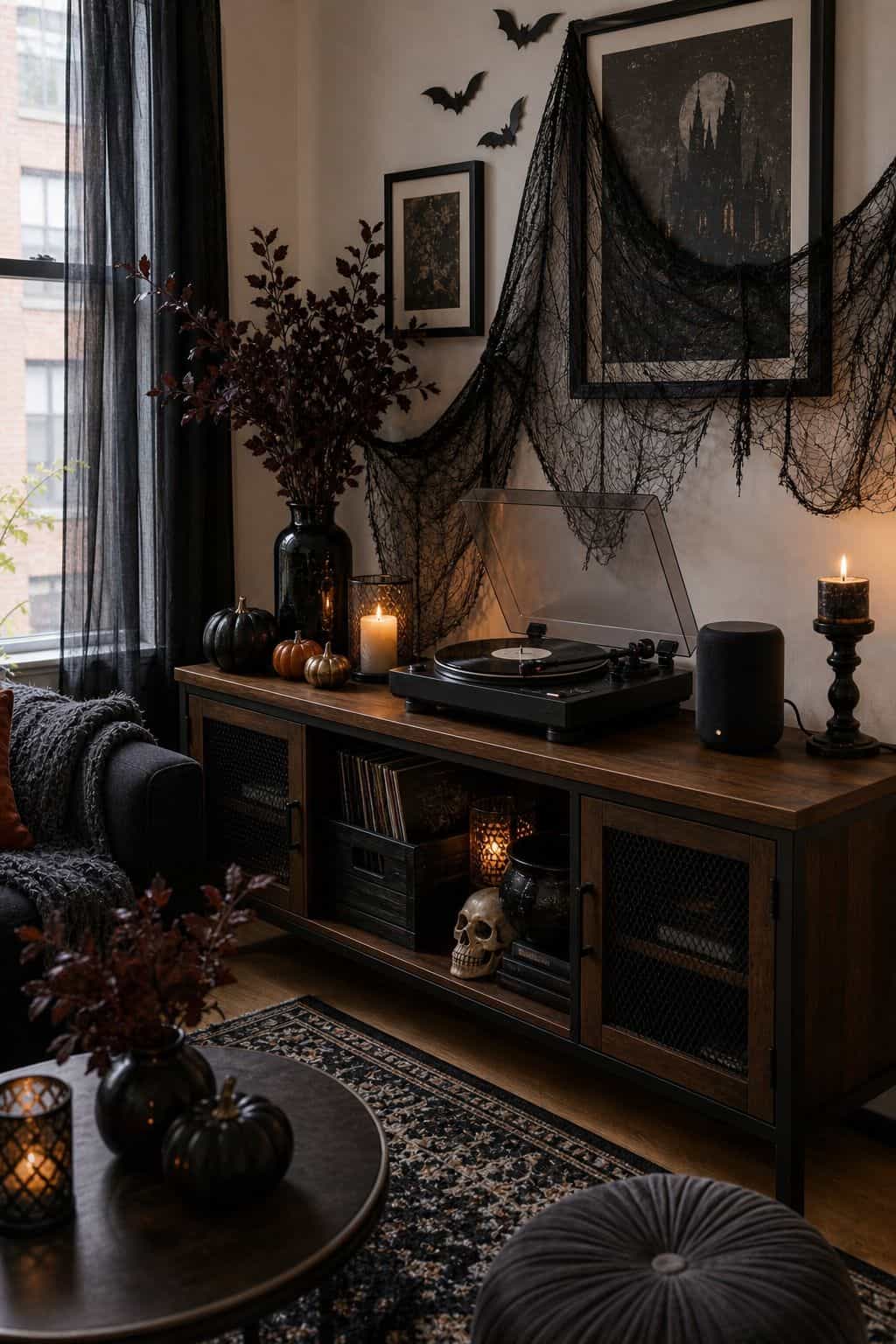 Add Music and Sound Effects small apartment idea for Top 21 Halloween Party Decor Ideas for Small Apartments.