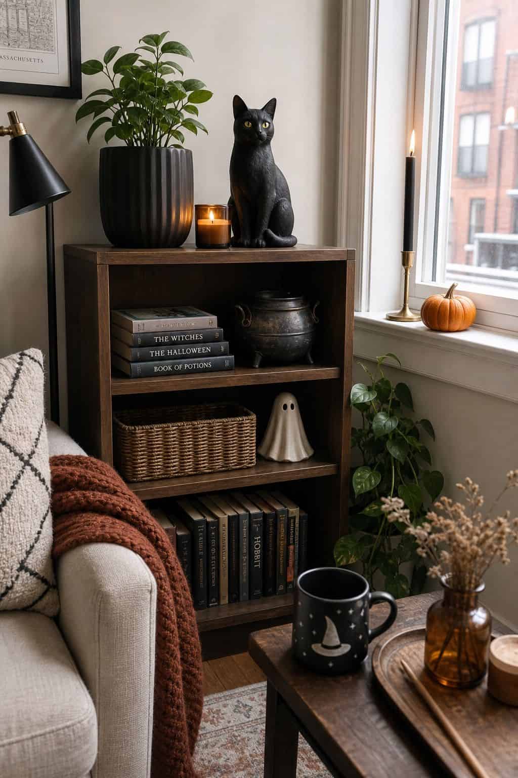 Add Binx the Black Cat small apartment idea for Top 18 Hocus Pocus Halloween Decor Ideas for Small Apartments.