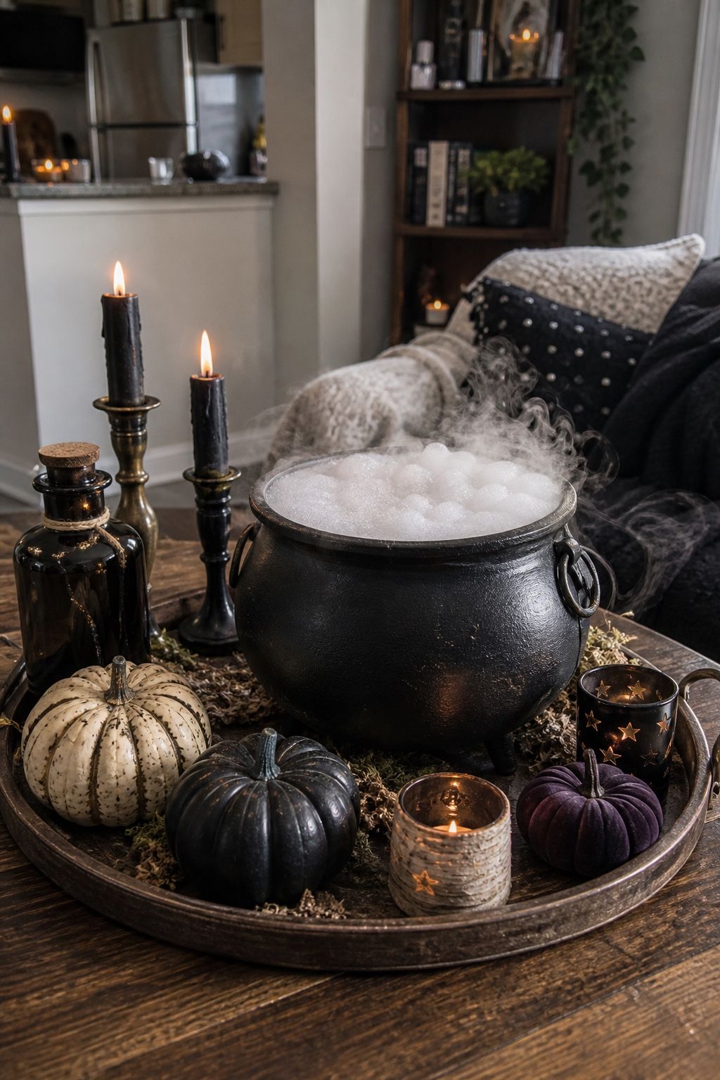 Recreate a Bubbling Cauldron small apartment idea for Top 18 Hocus Pocus Halloween Decor Ideas for Small Apartments.