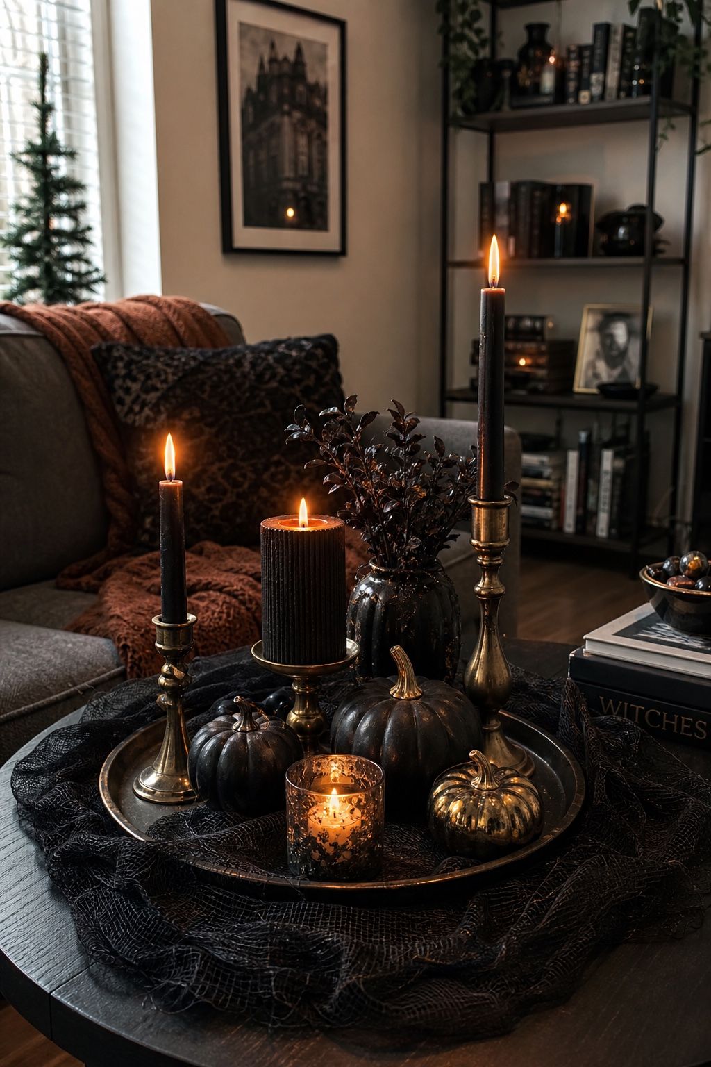 Light the Home With Dramatic Candlelight small apartment idea for Top 18 Hocus Pocus Halloween Decor Ideas for Small Apartments.