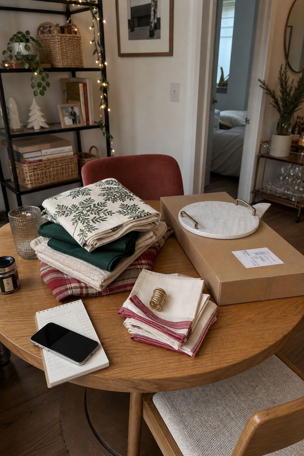 Two Weeks Out, Order the Big Stuff and Pull the Linens small apartment idea for Top 18 Holiday Hosting Top Tips for a Calm and Beautiful Celebration.