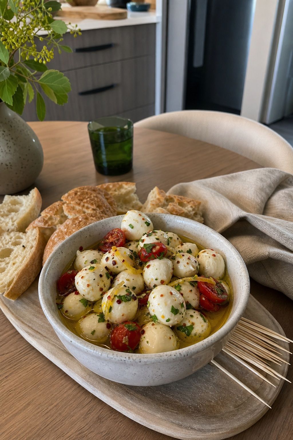 Marinated Mozzarella small apartment idea for Top 18 Hosting Appetizers That Wow Guests with Almost No Effort.