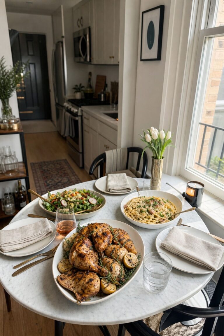 The Two-to-Three Shareable Mains Rule small apartment idea for Top 17 Hosting Lunch Ideas for an Easy Afternoon Gathering.
