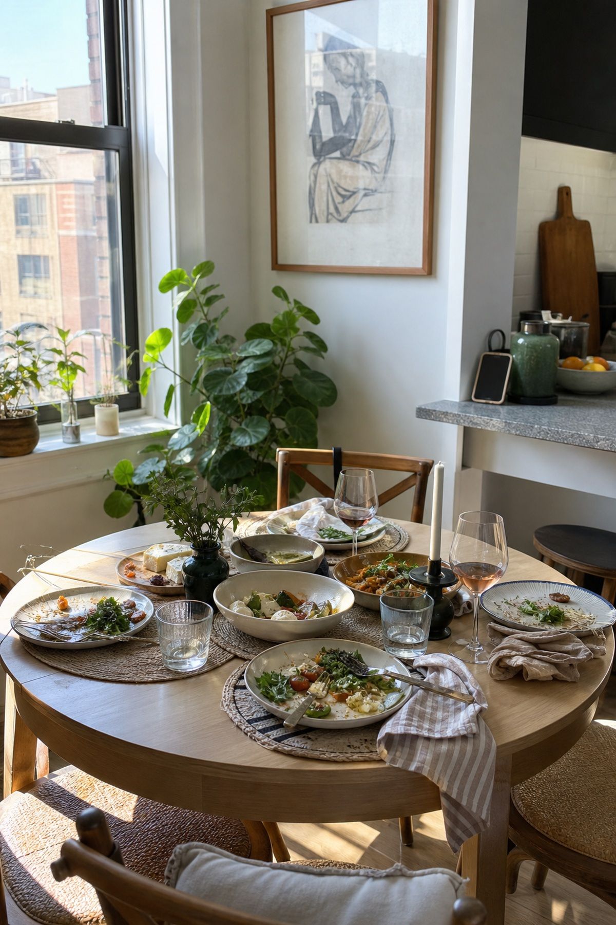 The 90-Minute Table Window small apartment idea for Top 17 Hosting Lunch Ideas for an Easy Afternoon Gathering.