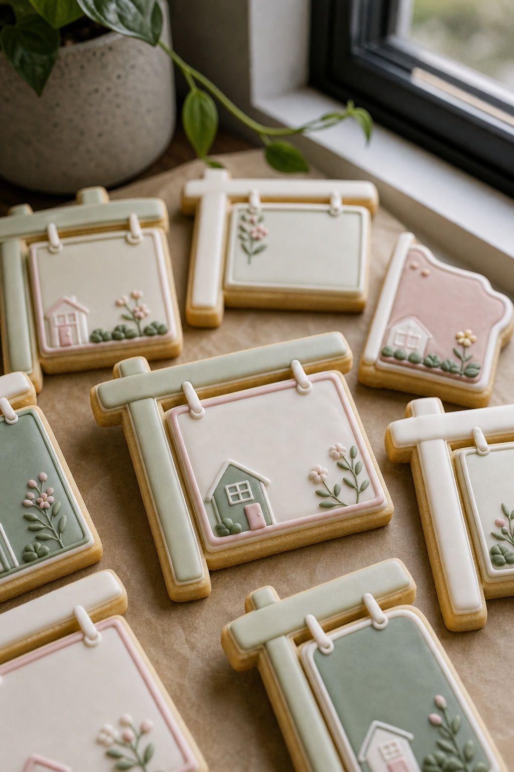 The Realtor-Sign Cookie small apartment idea for Top 16 Housewarming Cookies That Make the Sweetest Welcome Home Gift.