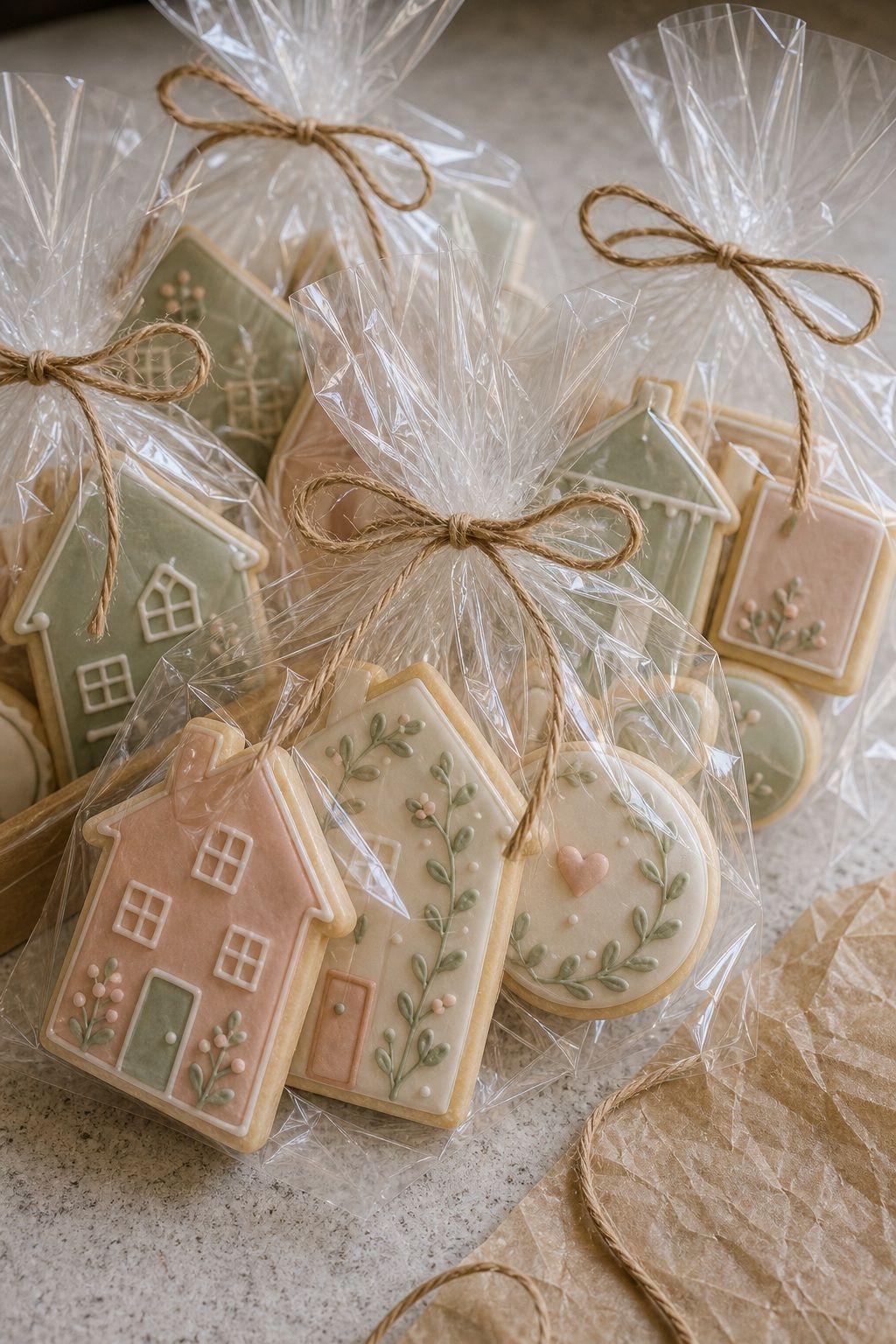 Clear-Cellophane Bag with Twine small apartment idea for Top 16 Housewarming Cookies That Make the Sweetest Welcome Home Gift.
