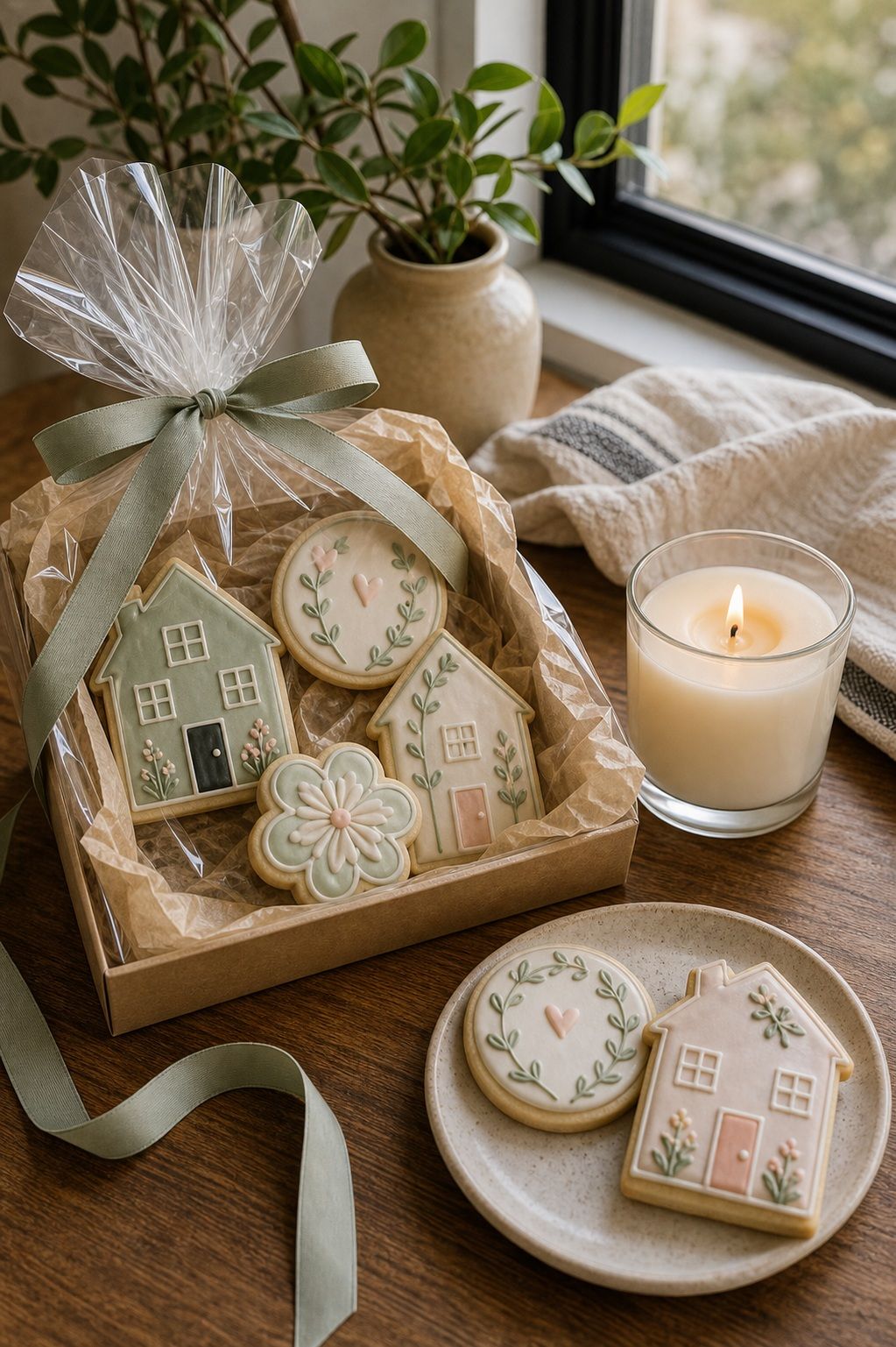Cookies Plus a Candle small apartment idea for Top 16 Housewarming Cookies That Make the Sweetest Welcome Home Gift.
