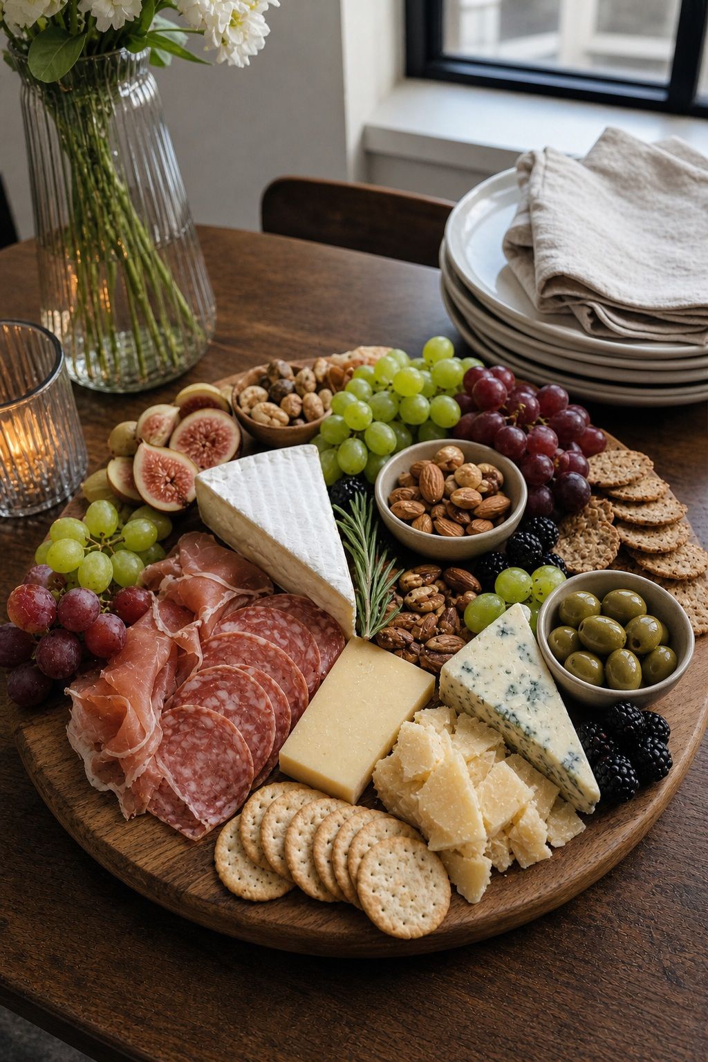 Cheese-and-Charcuterie Board Large small apartment idea for Top 18 Housewarming Party Food Ideas for an Easy Crowd-Pleasing Spread.
