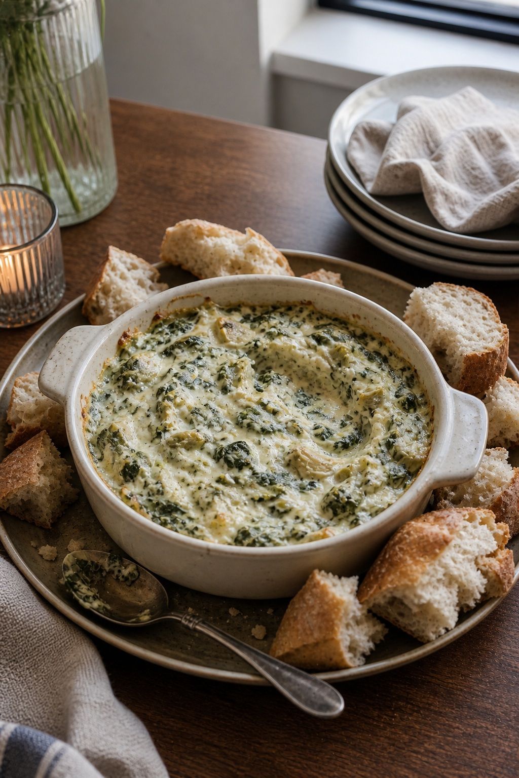 Spinach-Artichoke Dip small apartment idea for Top 18 Housewarming Party Food Ideas for an Easy Crowd-Pleasing Spread.