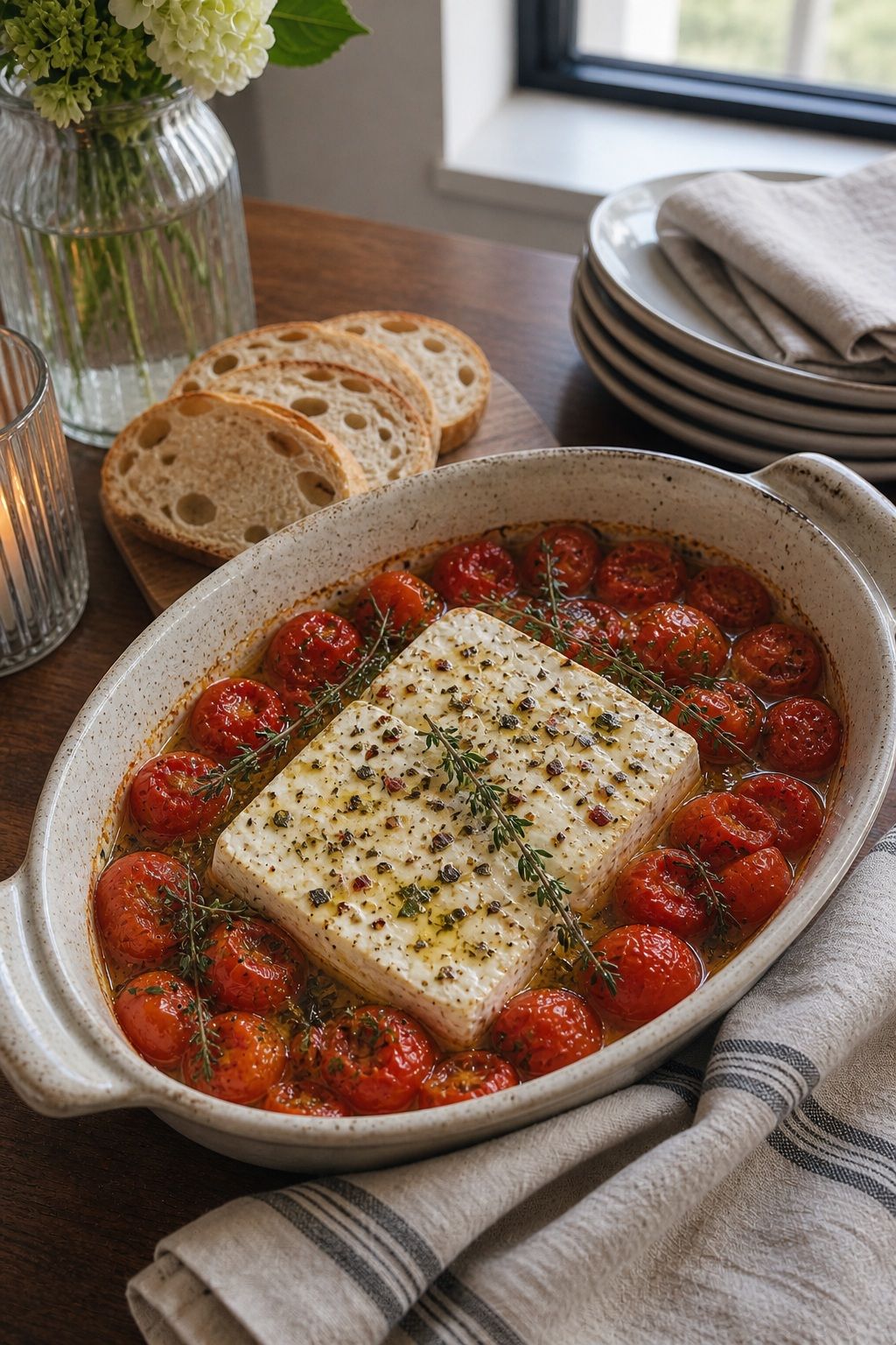 Baked Feta Dip small apartment idea for Top 18 Housewarming Party Food Ideas for an Easy Crowd-Pleasing Spread.