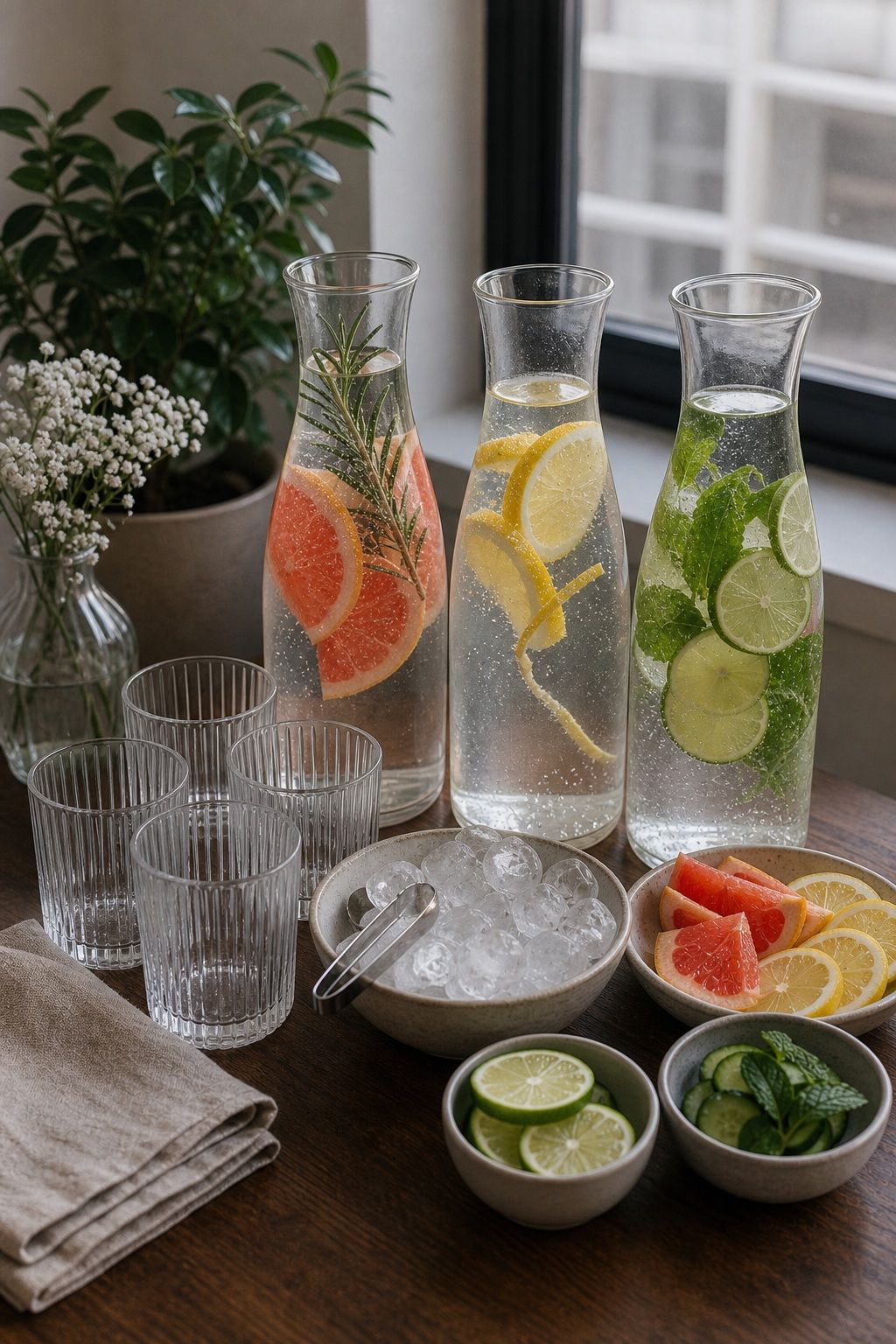 The Sparkling-Water Bar with Citrus small apartment idea for Top 18 Housewarming Party Food Ideas for an Easy Crowd-Pleasing Spread.