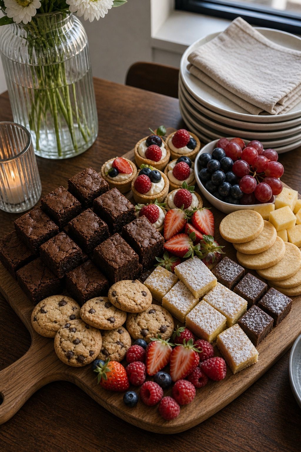 The Dessert-Board with Mini Bites small apartment idea for Top 18 Housewarming Party Food Ideas for an Easy Crowd-Pleasing Spread.