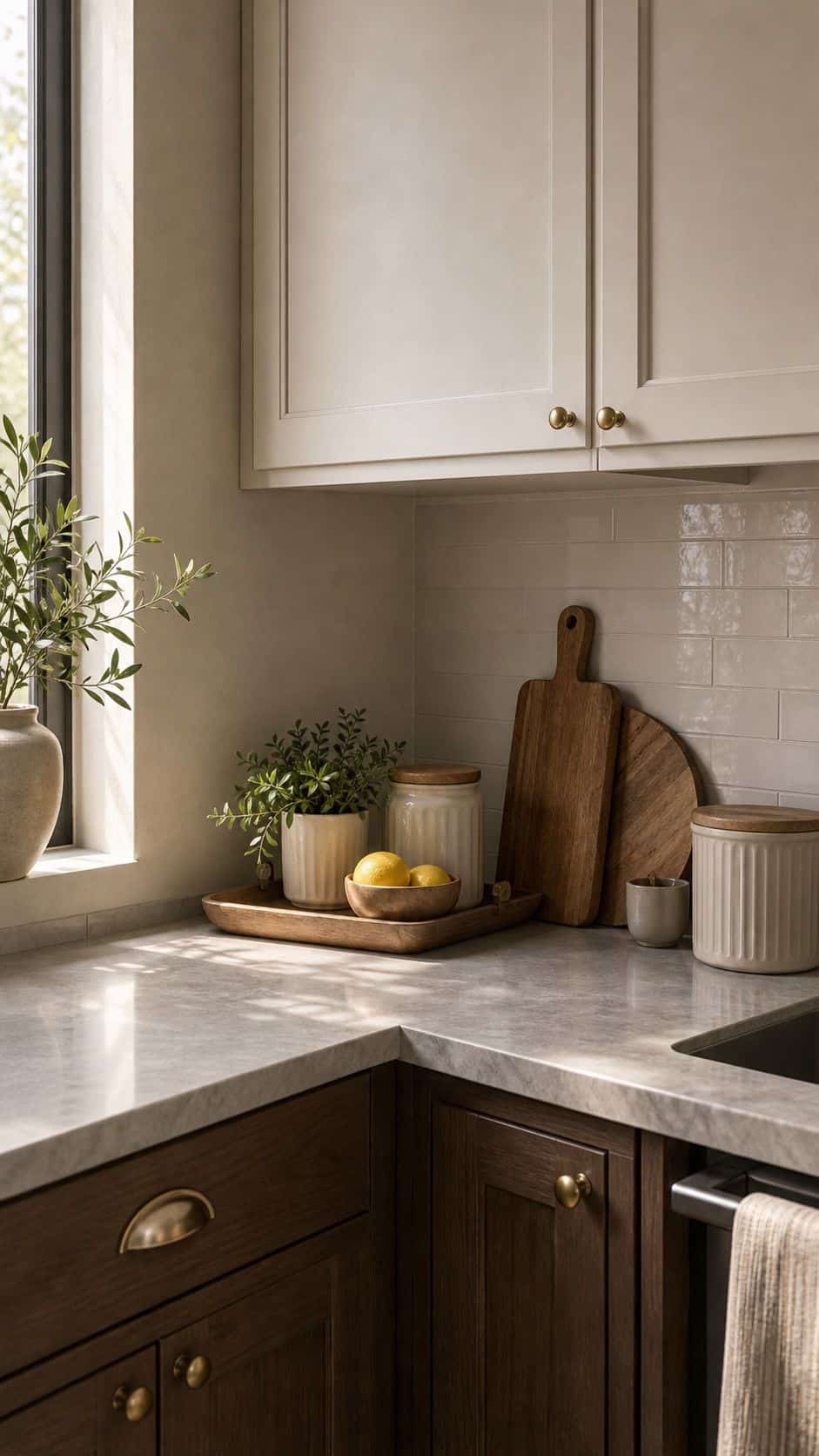Divided Tray small apartment idea for Top 17 Kitchen Counter Corner Decor Ideas for Functional Beauty.