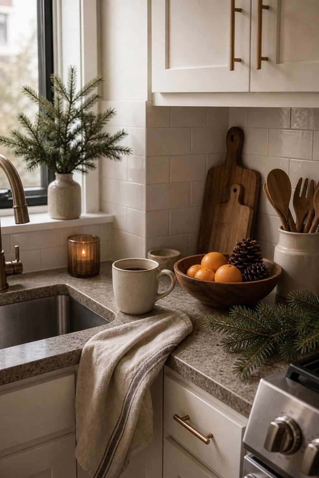 Oil-and-Vinegar Caddy small apartment idea for Top 17 Kitchen Counter Corner Decor Ideas for Functional Beauty.