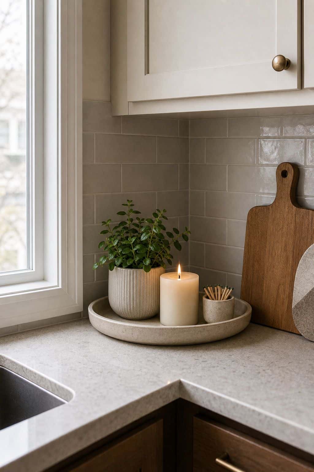 Candle Scent small apartment idea for Top 17 Kitchen Counter Corner Decor Ideas for Functional Beauty.
