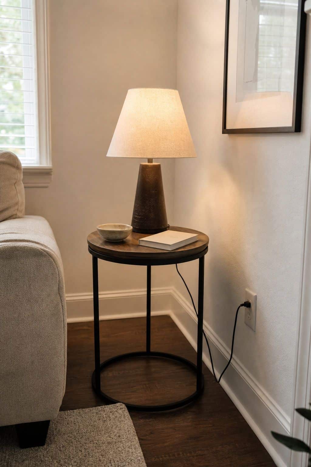 Side Table Plus Lamp small apartment idea for Top 16 Living Room Corner Decor Ideas for Small Apartments.